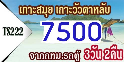 ทัวร์เกาะสมุย หาดละไม หินตาหินยาย  7,500 บาทจากกทม.รถตู้